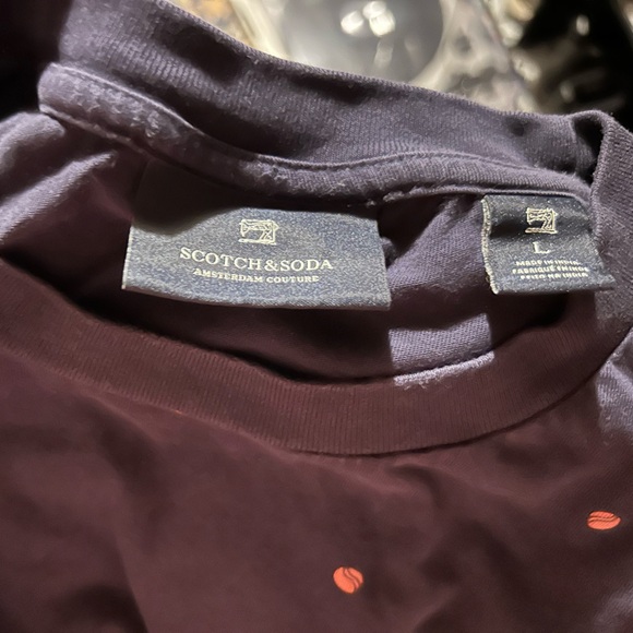 Scotch & Soda Navy Tee with Pink Dots - Picture 6 of 6